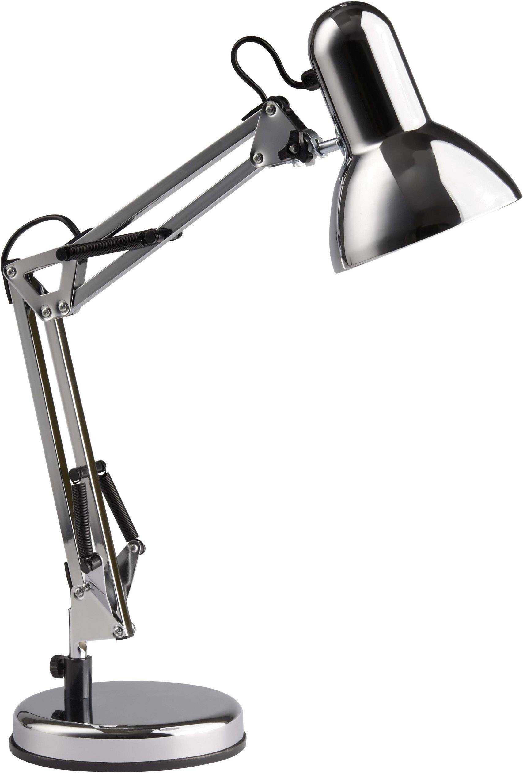 Brilliant Henry Tischlampe Energiesparlampe, Glühlampe E27 40W Chrom