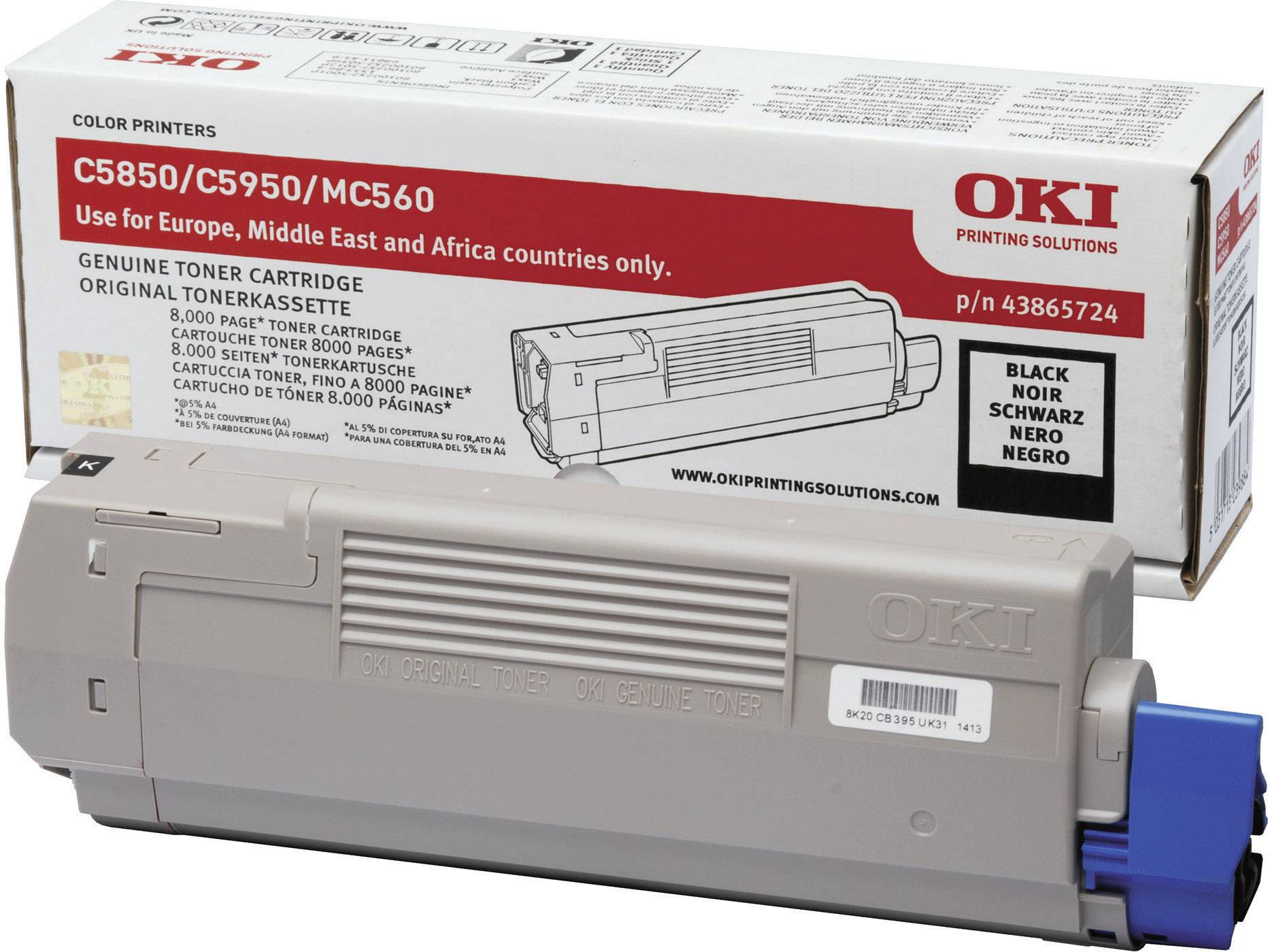 OKI Toner C5850 C5950 C6150 MC560 Original Schwarz 8000 Seiten 43865724