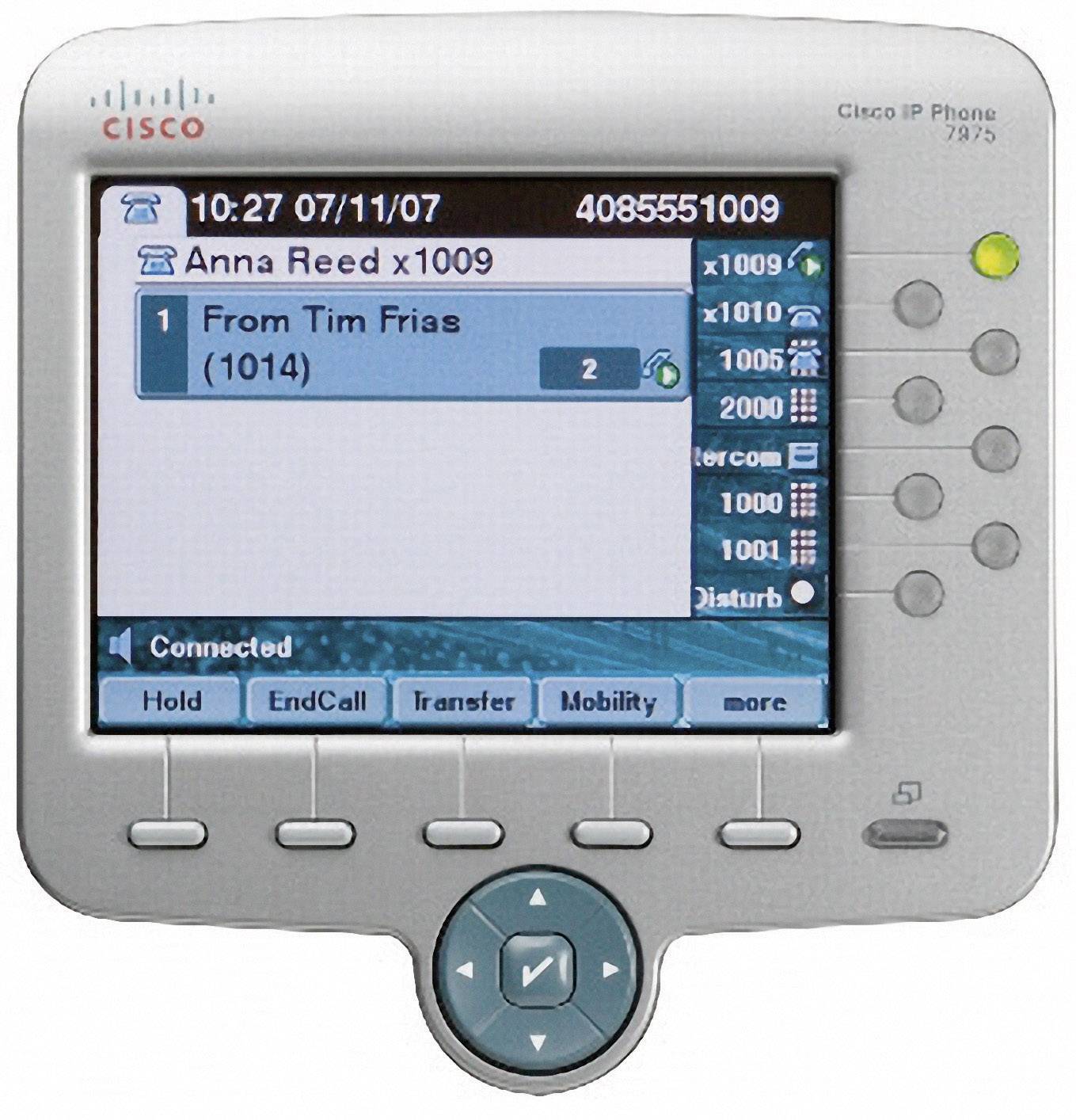 Cisco Unified IP Phone 7975 GIG Systemtelefon,VoIP Headsetanschluss Touch-Farbdisplay Anthrazit