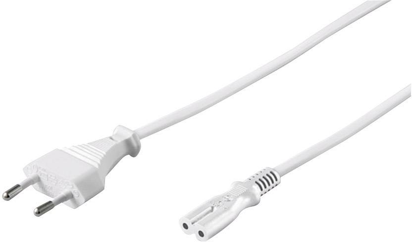 Goobay 51326 Netzkabel mit Eurostecker & C7 Buchse universell Stromkabel für PlayStation & Xbox Eurokabel, Weiß, 1.50 m