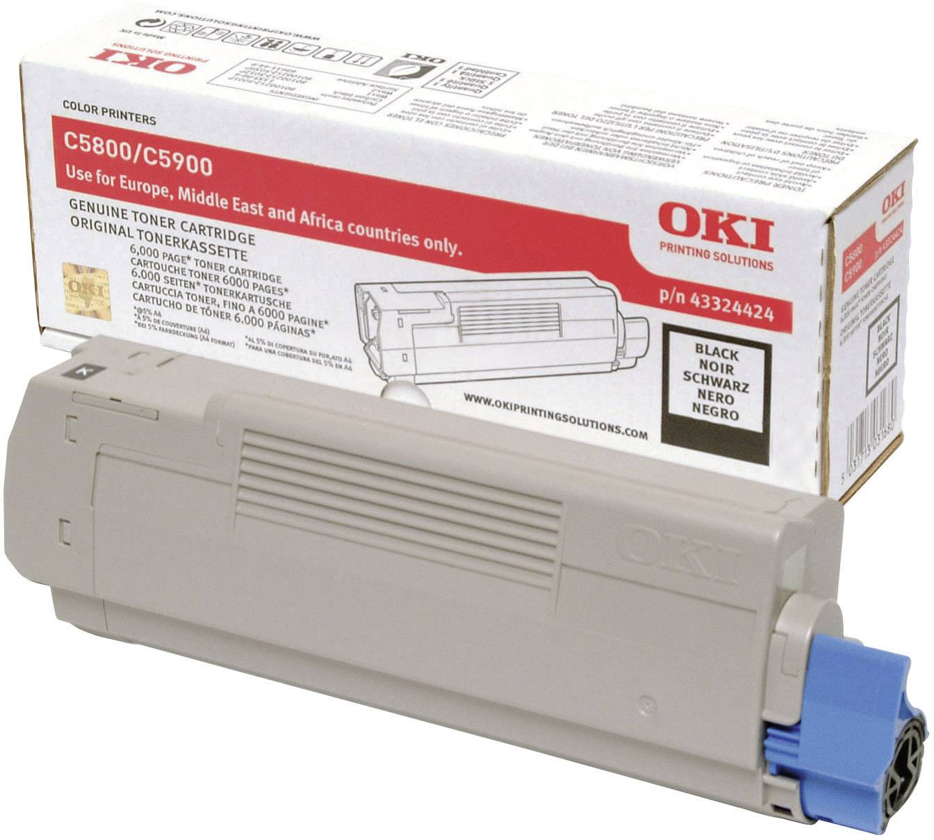 OKI Toner C5800 C5900 Original Schwarz 6000 Seiten 43324424