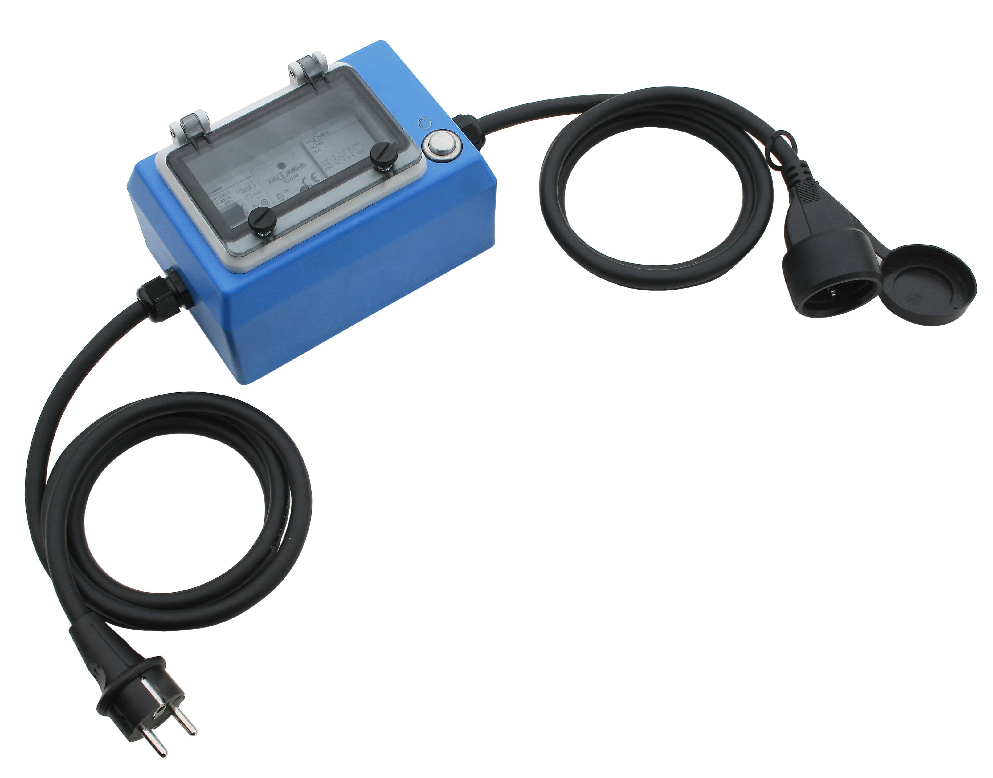 as - Schwabe 45410 Personenschutz-Zwischenstecker  mit PRCD 230 V Blau IP44