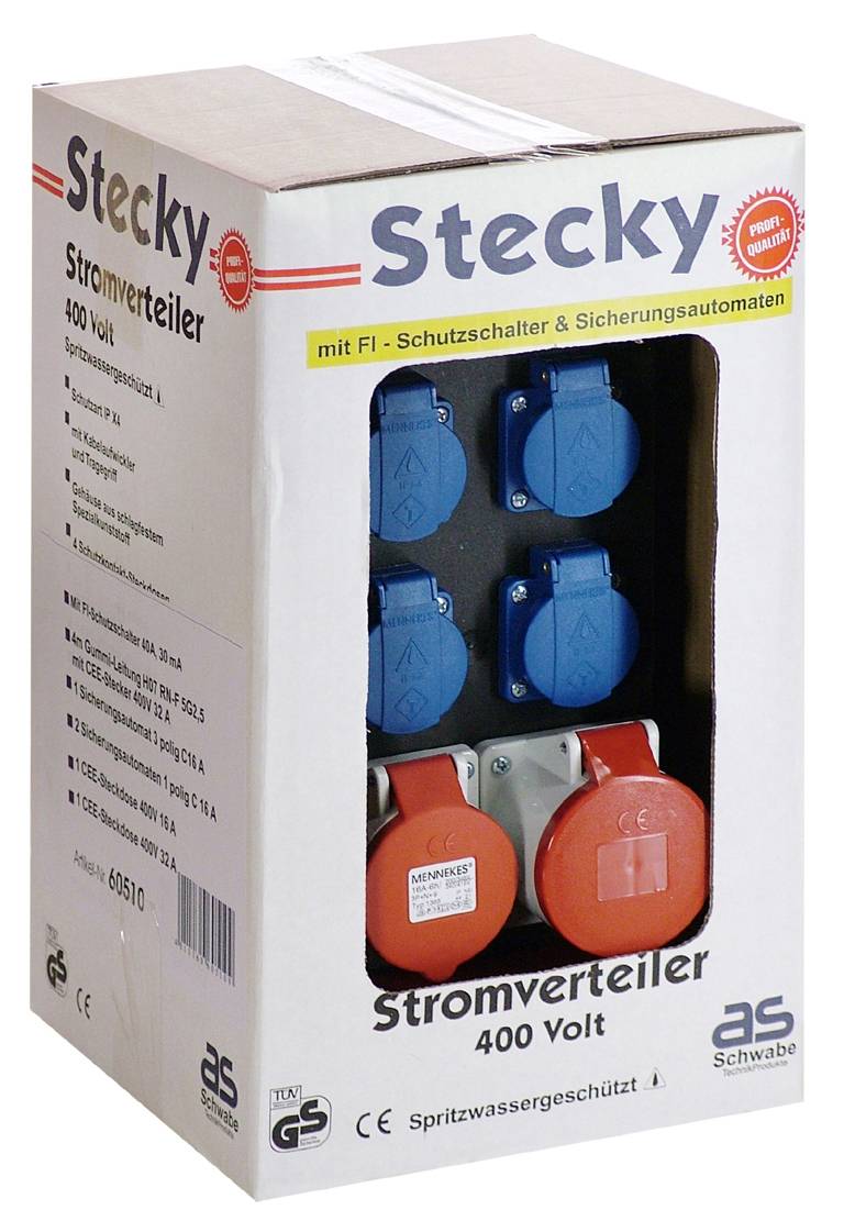 AS Schwabe CEE Stromverteiler STECKY 3 400V CEE 60510 400V 32A