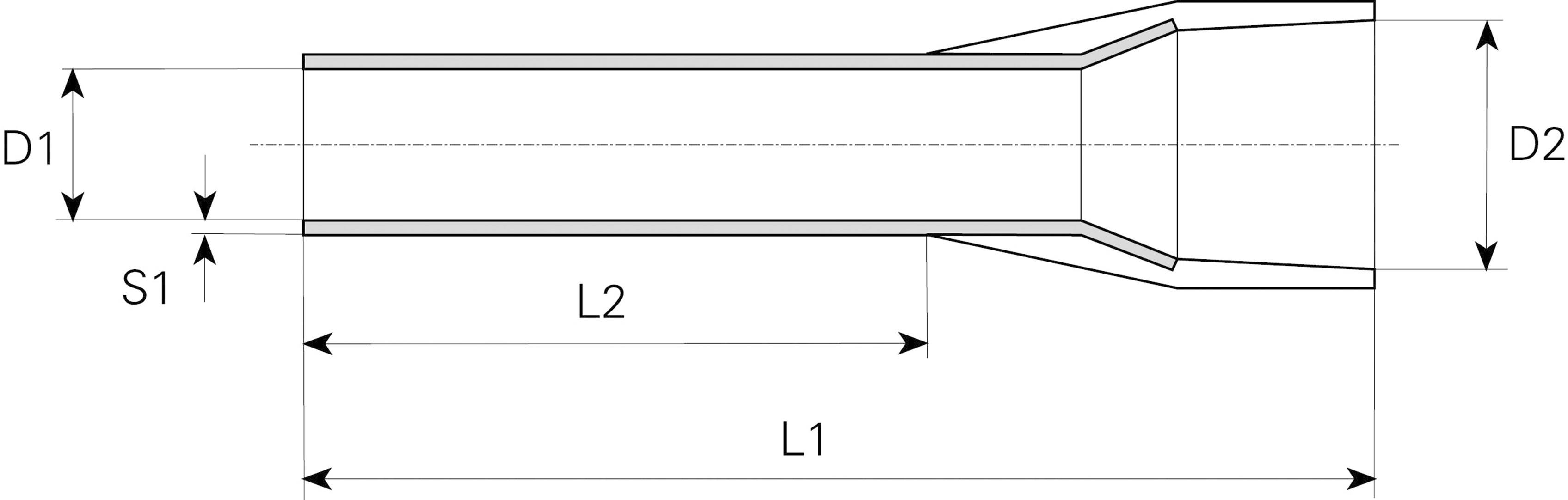 Vogt Verbindungstechnik 470912 Aderendhülse 16mm² Teilisoliert Elfenbein 100St.