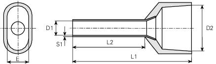 Vogt Verbindungstechnik 460814D Zwillings-Aderendhülse 10mm² Teilisoliert Elfenbein 100St.