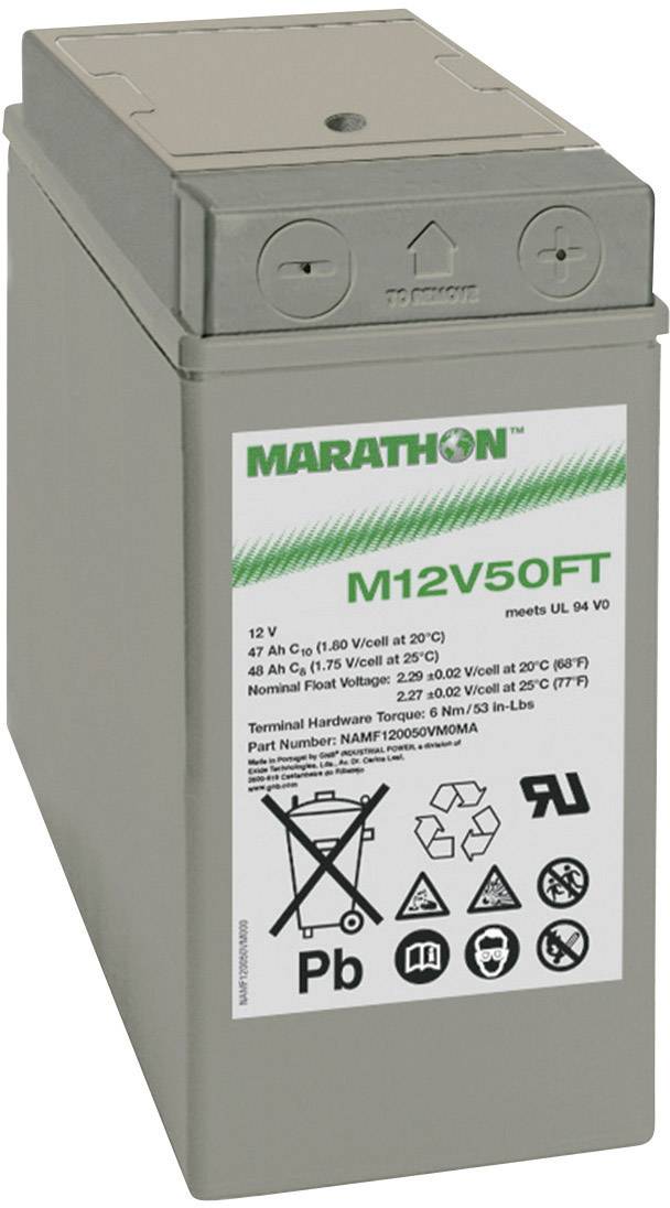GNB Marathon EXIM12V50FTV0 NAMF120050VM0FB Bleiakku 12V 47Ah Blei-Vlies (AGM) (B x H x T) 107 x 231 x 280mm M6-Schraubanschluss