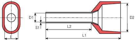 Vogt Verbindungstechnik 490814D Zwillings-Aderendhülse 10mm² Teilisoliert Rot 100St.