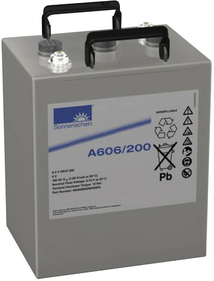 GNB Sonnenschein 6V 4 OPzV 200 NGA6060200HS0FA Bleiakku 6V 182Ah Blei-Gel (B x H x T) 273 x 358 x 204mm M8-Schraubanschluss
