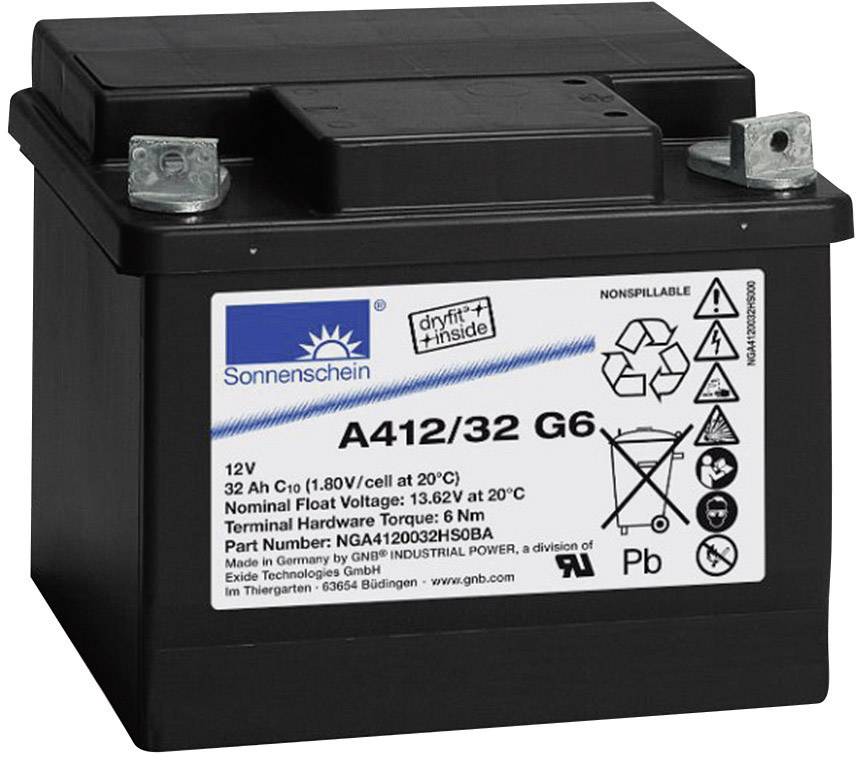 GNB Sonnenschein A412/32 G6 NGA4120032HS0BA Bleiakku 12V 32Ah Blei-Gel (B x H x T) 210 x 175 x 175mm M6-Schraubanschluss