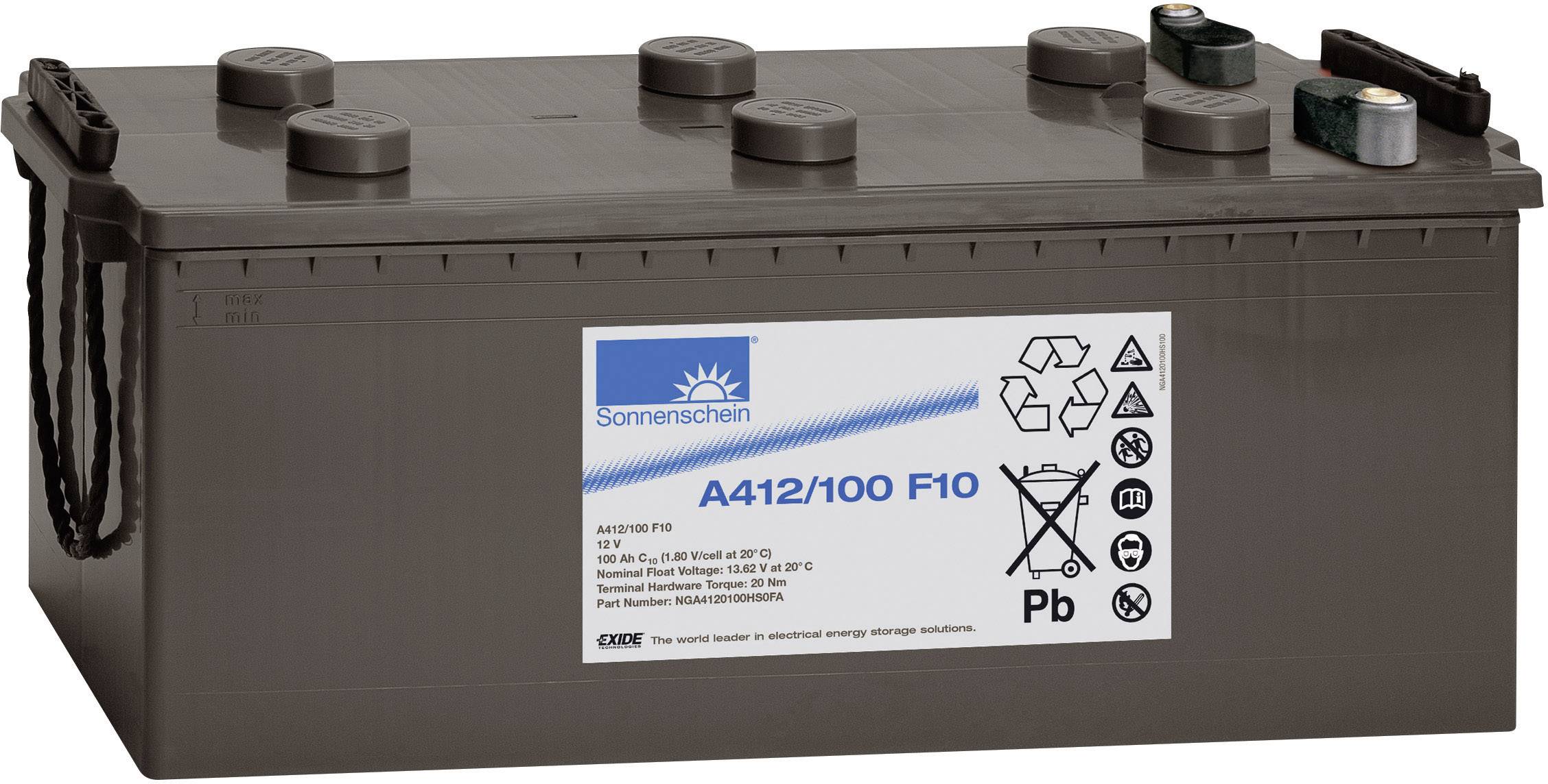 GNB Sonnenschein A412/100 F10 NGA4120100HS0FA Bleiakku 12V 100Ah Blei-Gel (B x H x T) 513 x 223 x 189mm M10-Schraubanschluss