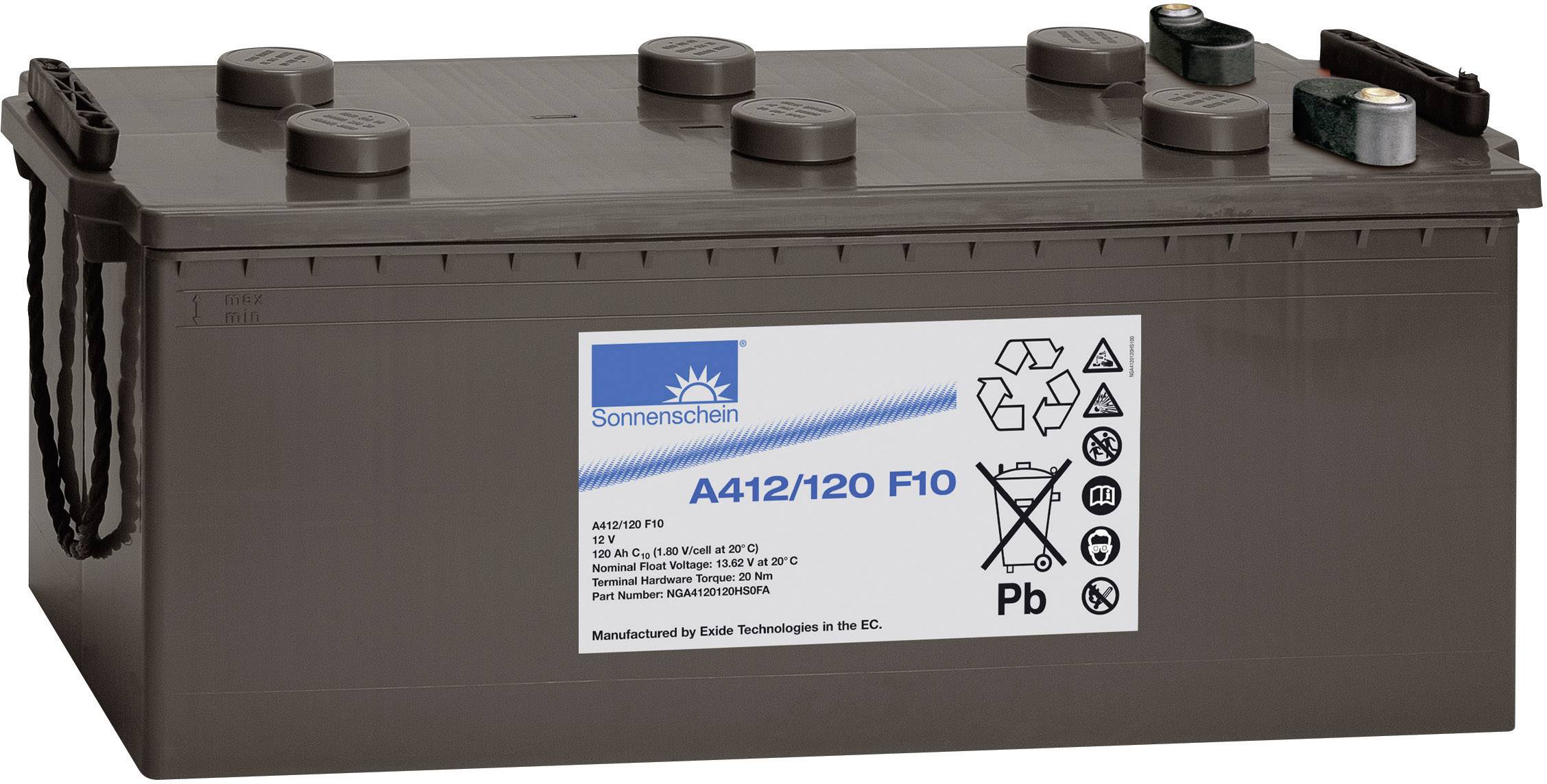 GNB Sonnenschein A412/120 F10 NGA4120120HS0FA Bleiakku 12V 120Ah Blei-Gel (B x H x T) 513 x 223 x 223mm M10-Schraubanschluss