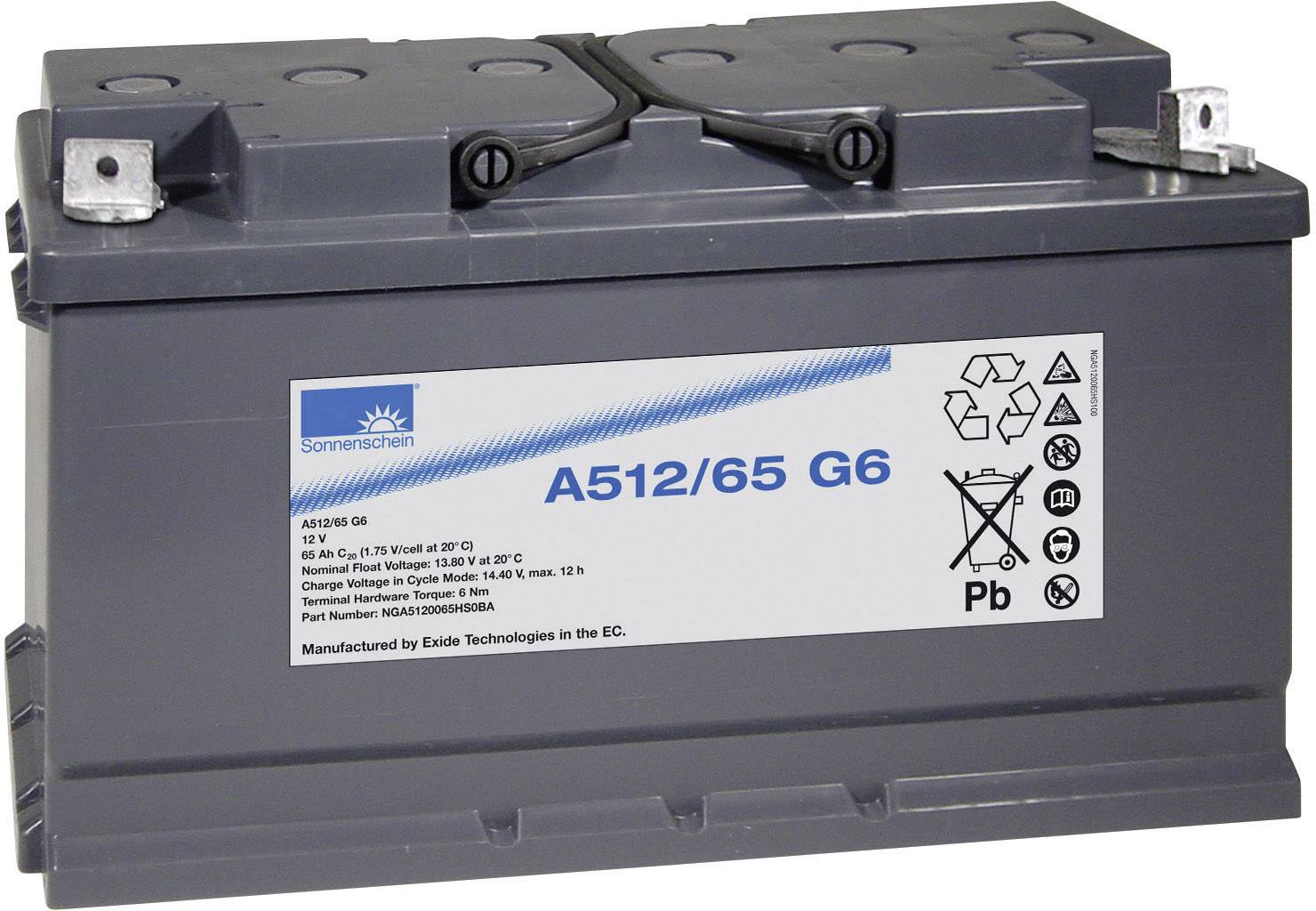 GNB Sonnenschein A512/65 G6 NGA5120065HS0BA Bleiakku 12V 65Ah Blei-Gel (B x H x T) 353 x 190 x 175mm M6-Schraubanschluss