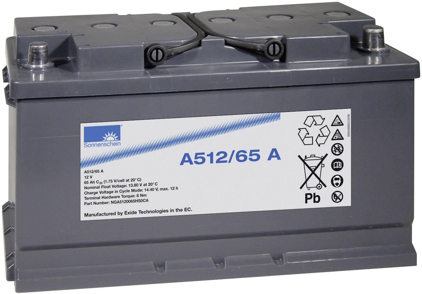 GNB Sonnenschein A512/65A NGA5120065HS0CA Bleiakku 12V 65Ah Blei-Gel (B x H x T) 353 x 190 x 175mm Konuspol Wartungsfrei