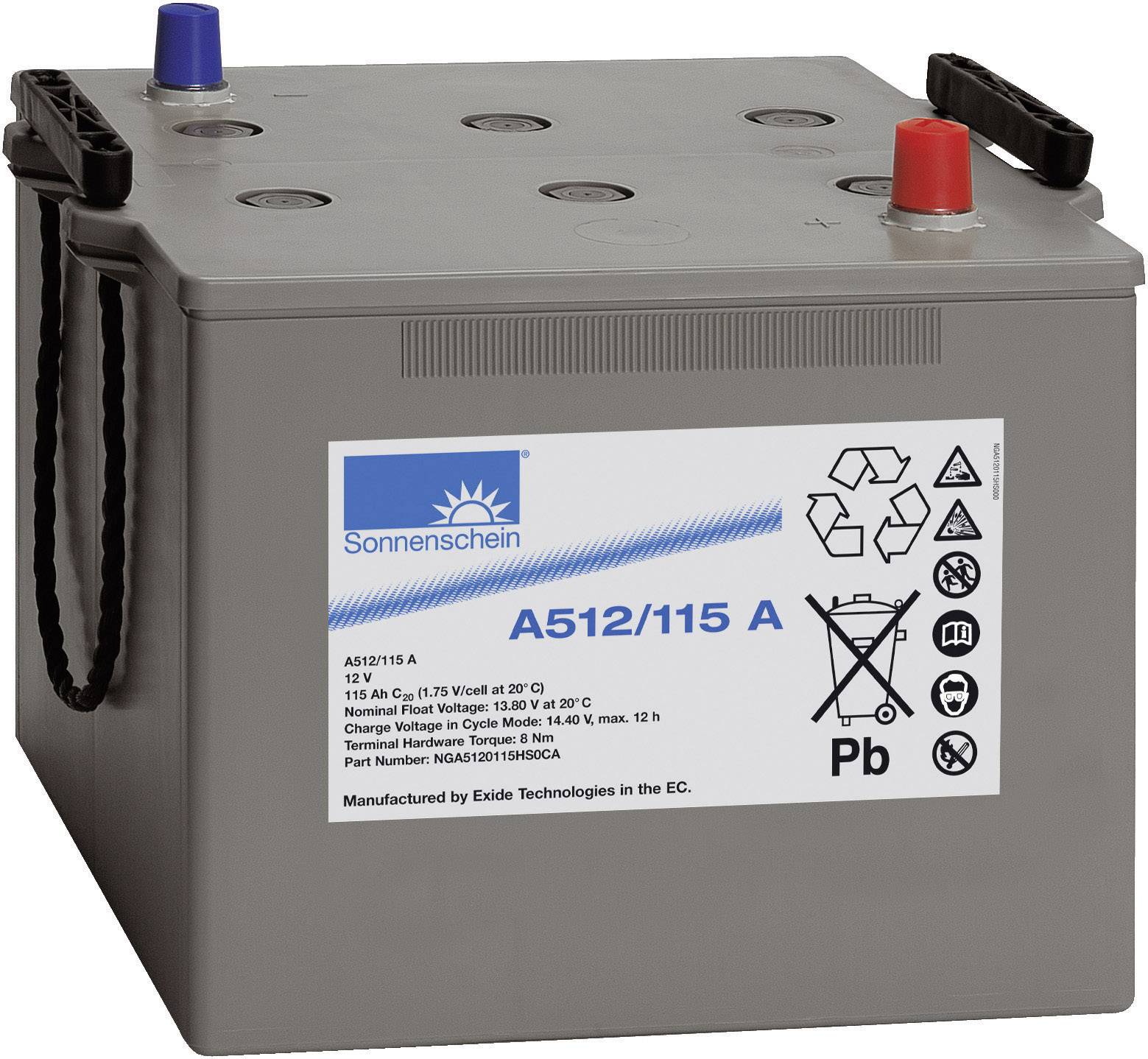 GNB Sonnenschein A512/115A NGA5120115HS0CA Bleiakku 12V 115Ah Blei-Gel (B x H x T) 286 x 230 x 269mm Konuspol Wartungsfrei