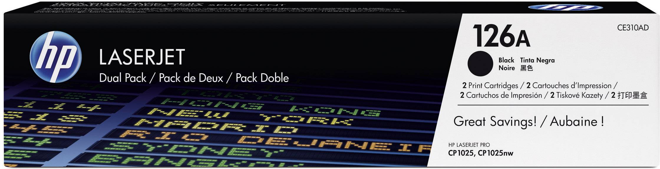 HP 126A CE310AD Tonerkassette 2er-Pack Schwarz 1200 Seiten Original Toner