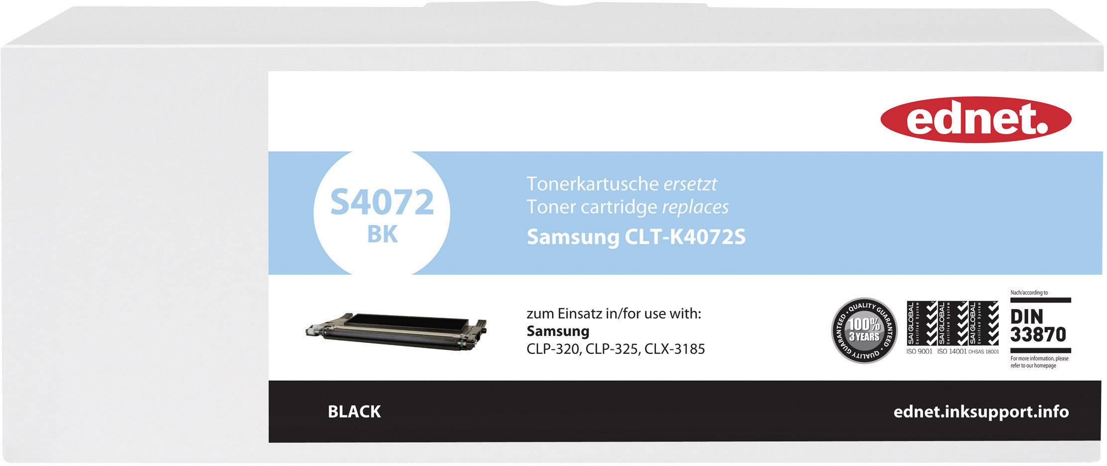 ednet Toner ersetzt Samsung CLT-K4072 Kompatibel Schwarz 1500 Seiten S4072BK 24800