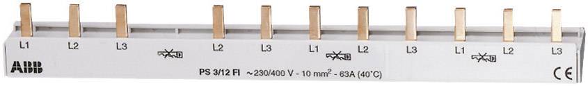 ABB Phasenschiene PS 3/12 FI Phasenschiene Anzahl Reihen 3 Lichtgrau 3polig 10 mm² 1 St.