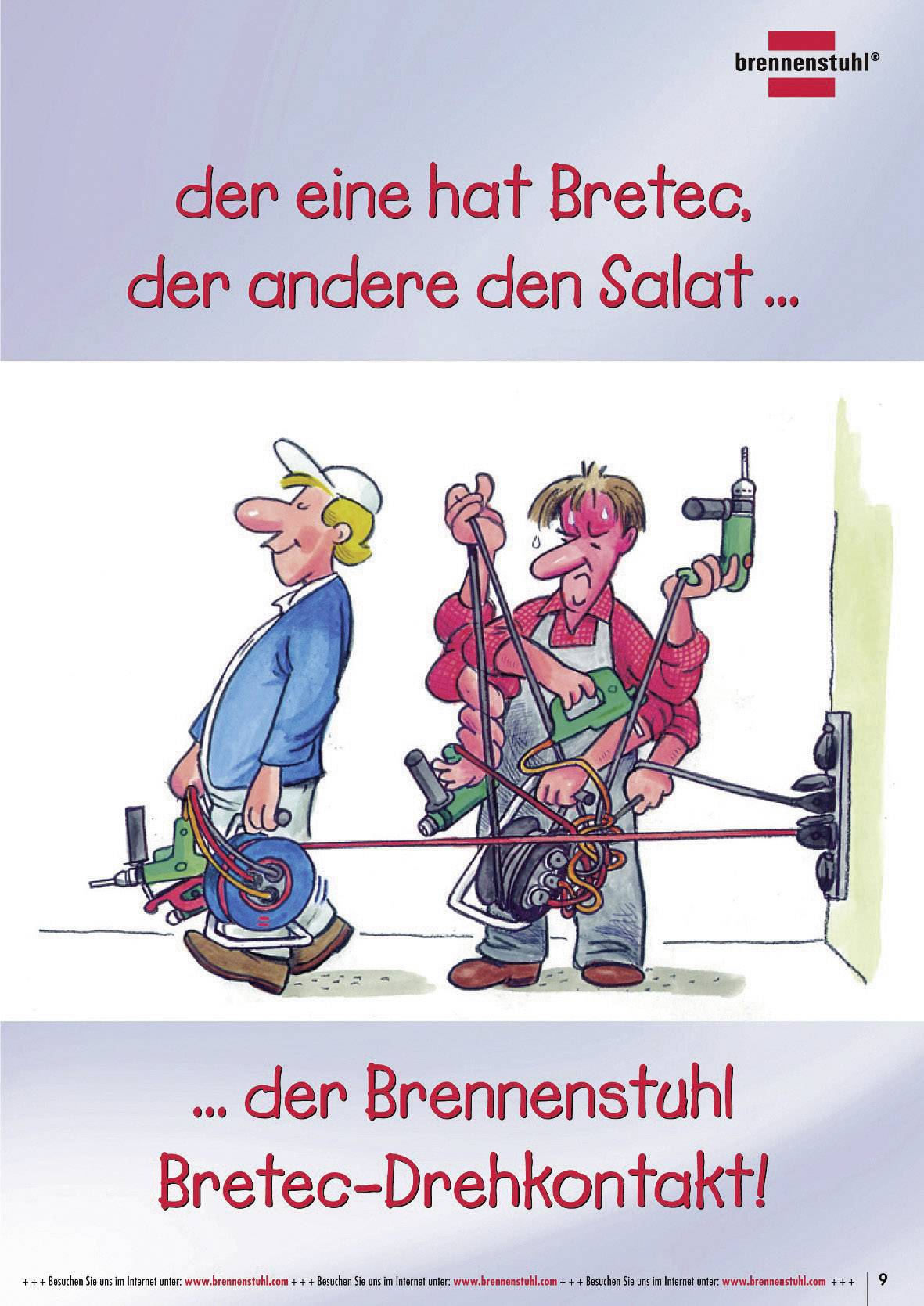 Brennenstuhl 1328930 Kabeltrommel 40.00 m Rot Schutzkontakt-Stecker