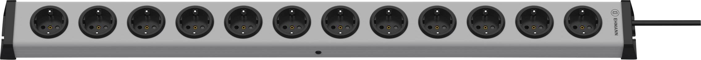 Ehmann 0200x01124301 Steckdosenleiste 12fach Grau, Anthrazit Schutzkontakt 1St.