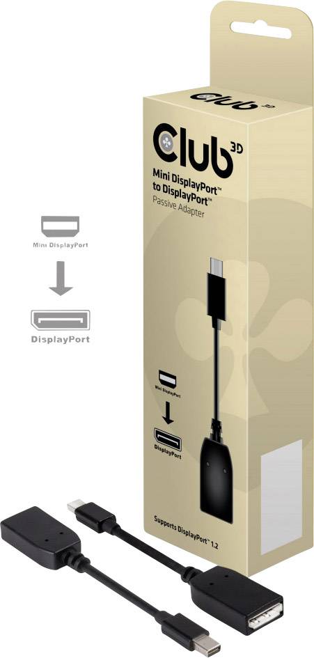 Club3D CAC-1110 DisplayPort Adapter [1x Mini-DisplayPort Stecker - 1x DisplayPort Buchse] Schwarz 2