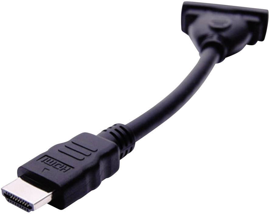 Ein schwarzes HDMI-auf-VGA-Kabeladapter, das zur Umwandlung von HDMI-Signalen in VGA-Signale verwendet wird.