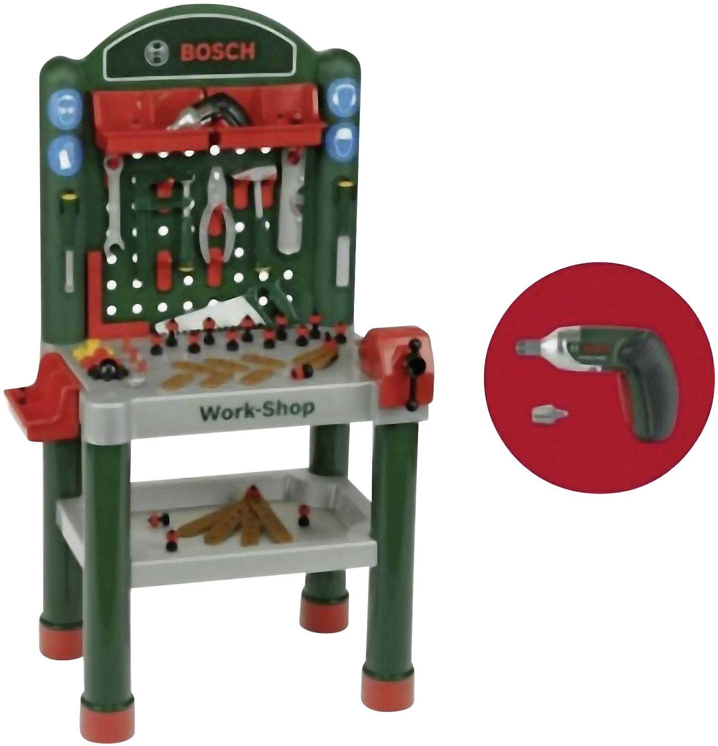 Klein Theo 41602937 Bosch Kinder-Werkbank inkl. Ixolino Akkuschrauber