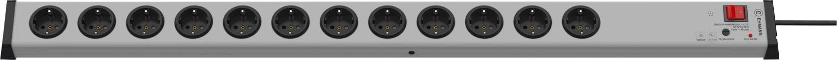 Ehmann 0207x00122301 Überspannungsschutz-Steckdosenleiste 12fach Grau Schutzkontakt 1St.