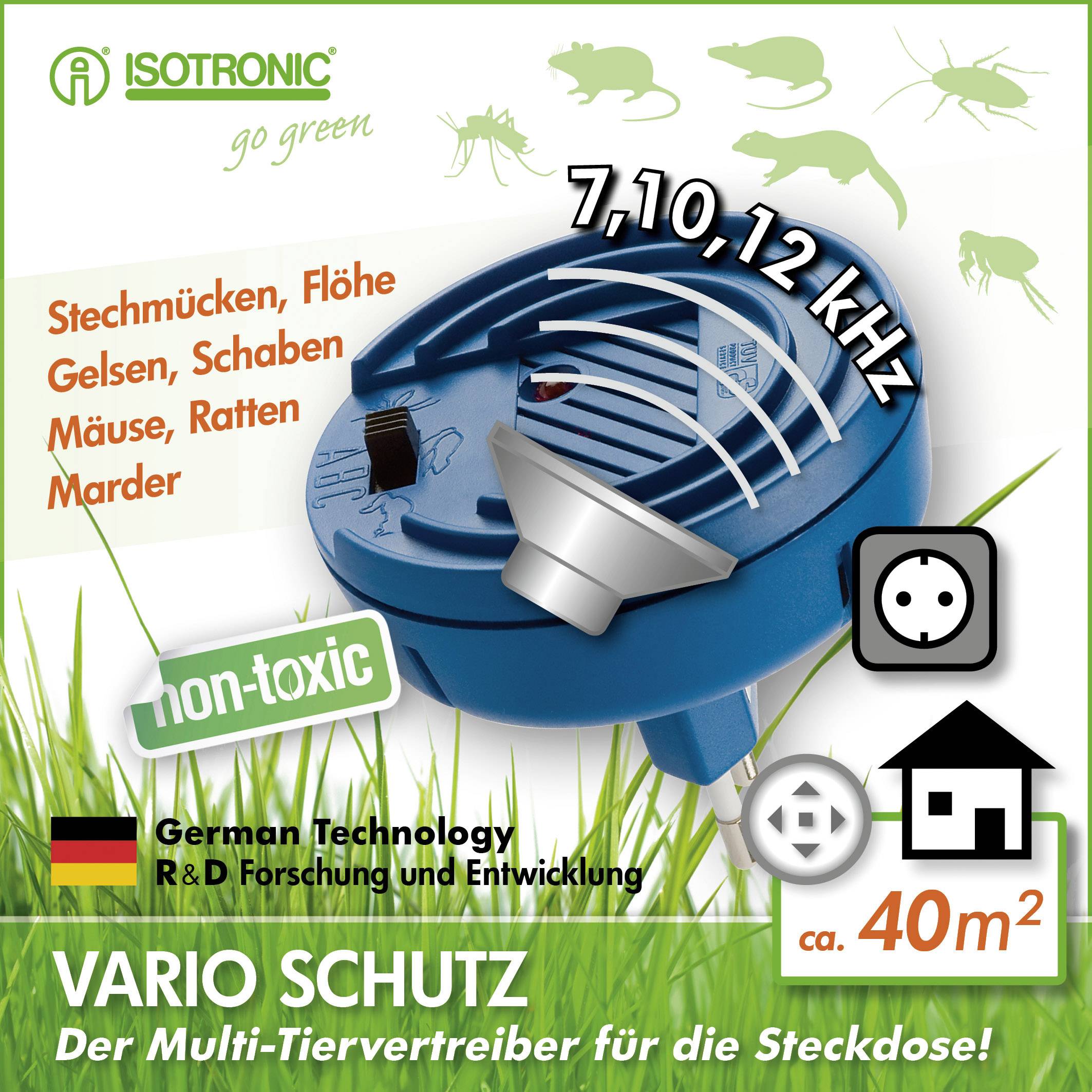 Isotronic Vario 90801 Insektenvertreiber Multifrequenz (Ø x H) 74 mm x 70 mm Blau 1 St.