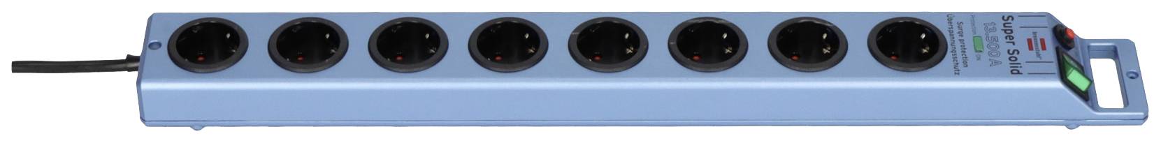Brennenstuhl 1153340338 Überspannungsschutz-Steckdosenleiste 8fach Blau (metallic) Schutzkontakt 1