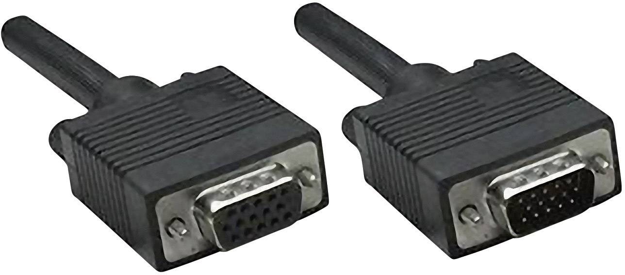 Manhattan VGA Anschlusskabel 20.00m 371179schraubbar, mit Ferritkern Schwarz [1x VGA-Stecker - 1x VGA-Buchse]