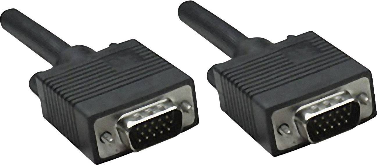 Zwei schwarze VGA-Kabelverbinder mit mehreren Pins und rechteckigem Metallgehäuse.