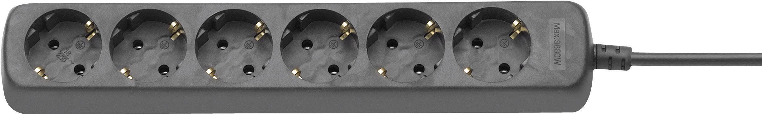 Basetech Steckdosenleiste 6fach Schwarz Schutzkontakt Kabellänge: 2.80m 1593800