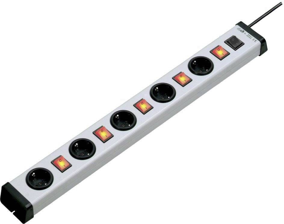 Ehmann 0235x01054301 Steckdosenleiste mit Schalter 5fach Grau, Schwarz Schutzkontakt 1 St.