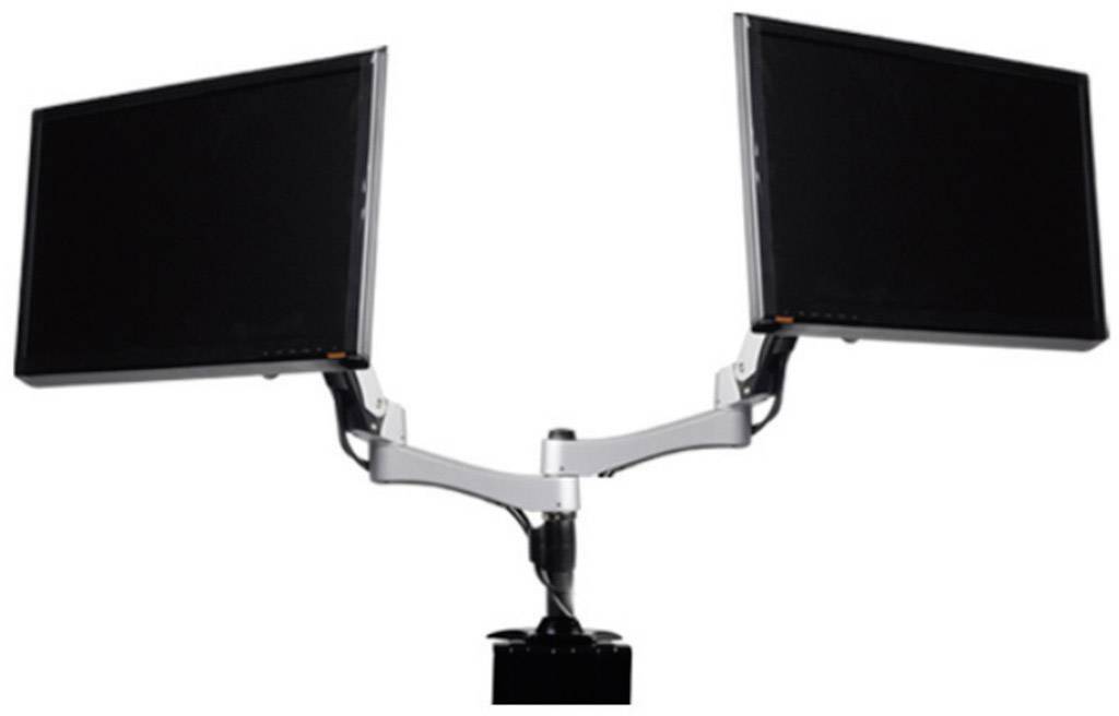 Silverstone Monitor-Tischhalterung SST-ARM22SC 2 25,4 cm (10") - 134,6 cm (53") Silber Neigbar+Schwenkbar, Rotierbar