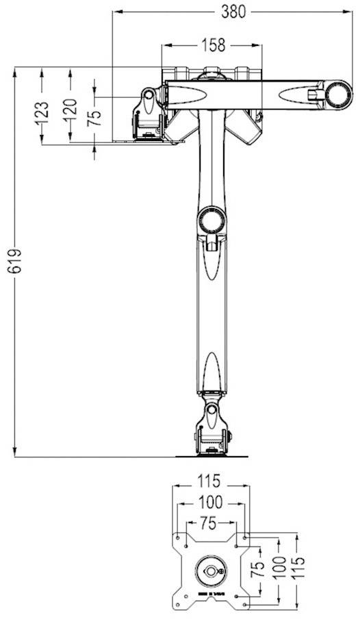 Silverstone Monitor-Tischhalterung SST-ARM22SC 2 25,4 cm (10") - 134,6 cm (53") Silber Neigbar, Schwenkbar, Rotierbar, Höhenverstellbar