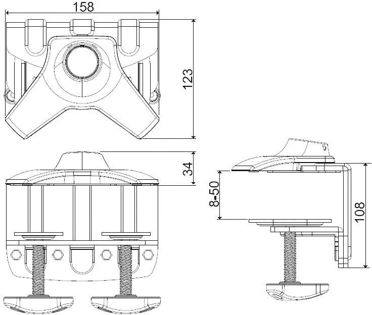 Silverstone Monitor-Tischhalterung SST-ARM22SC 2 25,4 cm (10") - 134,6 cm (53") Silber Neigbar+Schwenkbar, Rotierbar