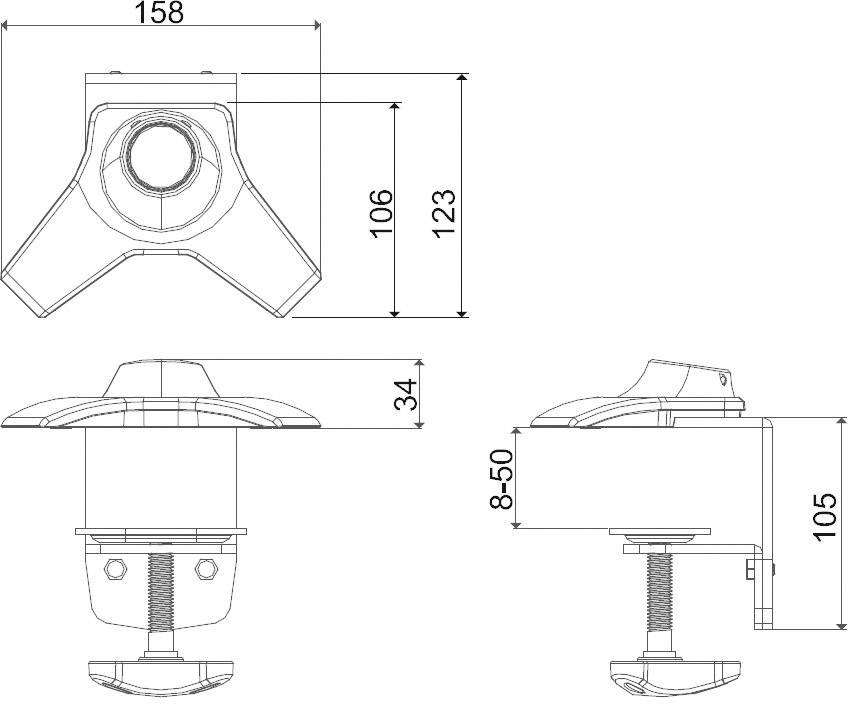 Silverstone SST-ARM11BC Monitor-Tischhalterung 25,4 cm (10") - 134,6 cm (53") Schwarz Neigbar+Schwenkbar, Rotierbar