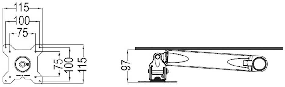 Silverstone SST-ARM11BC Monitor-Tischhalterung 25,4 cm (10") - 134,6 cm (53") Schwarz Neigbar+Schwenkbar, Rotierbar