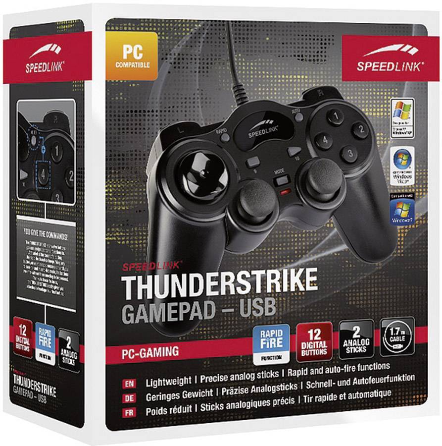SpeedLink Thunderstrike Gamepad PC Schwarz