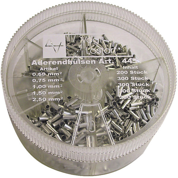 Vogt Verbindungstechnik 625388 Aderendhülsen-Sortiment 0.5 mm², 0.75 mm², 1 mm², 1.5 mm², 2.5 mm