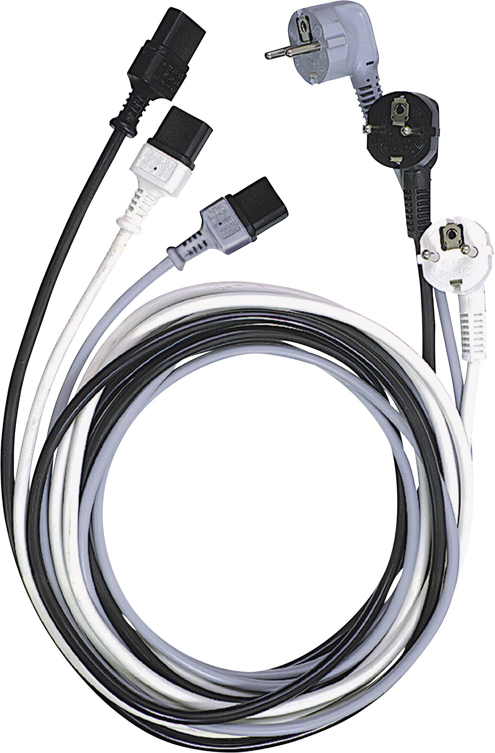 Mehrere elektrische Kabel mit unterschiedlichen Steckern und Buchsen, geeignet für verschiedene Geräteanschlüsse.