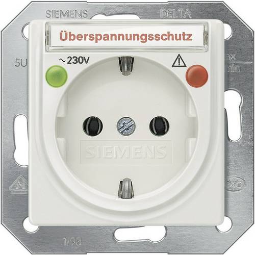 Siemens Schalterprogramm Einsatz Schutzkontakt-Steckdose Delta Aluminium (Metallic) 5UB1936 1 St.