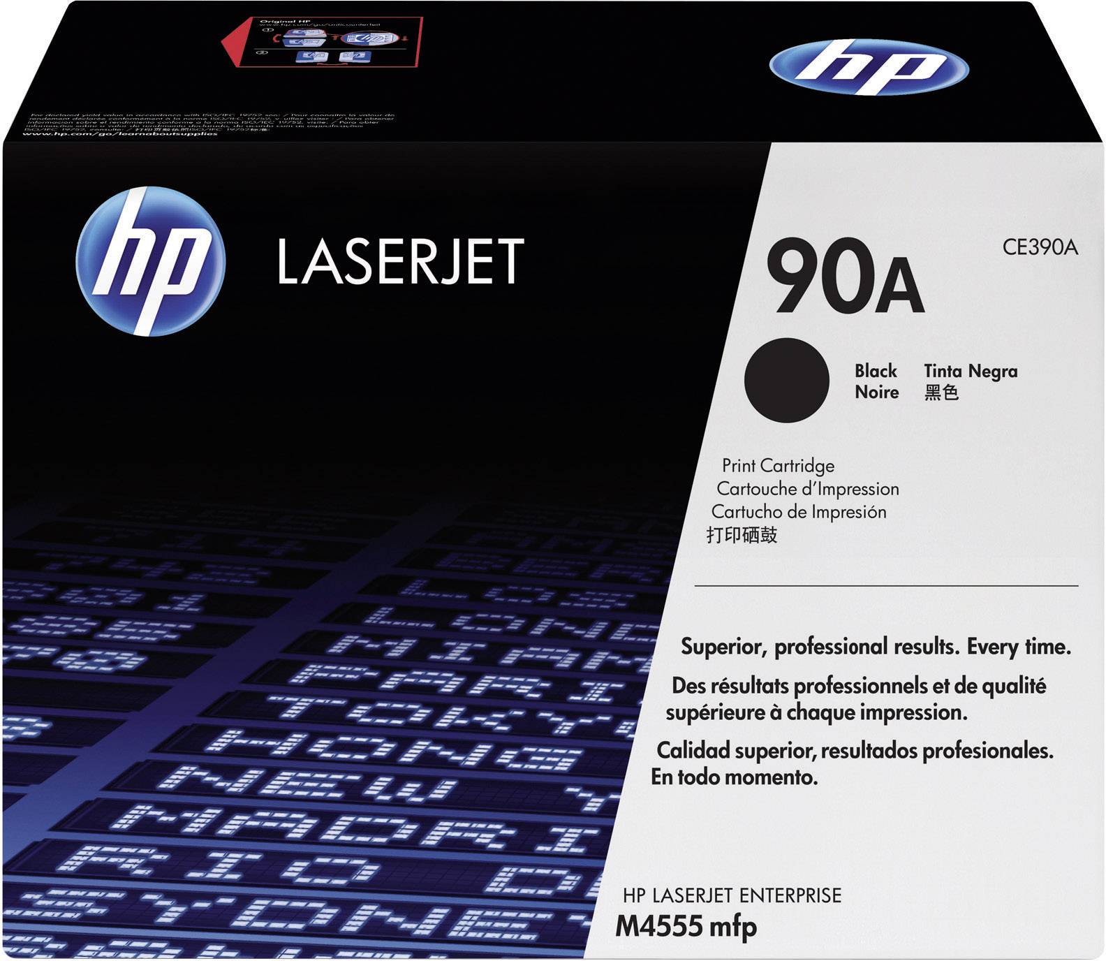 HP LaserJet Druckerpatrone 90A, schwarz, Modell CE390A. Kompatibel mit LaserJet Enterprise M4555 mfp. Professionelle Druckqualität.