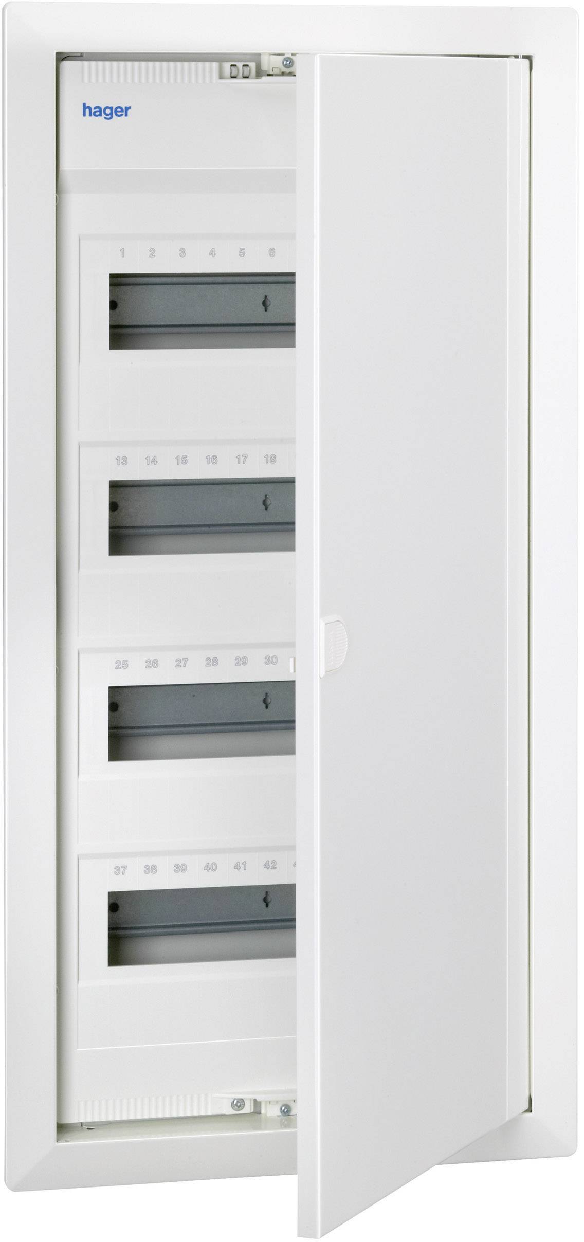 Hager Verteilerschrank Anzahl Teilungen = 48 Anzahl Reihen = 4 Inhalt 1 St.