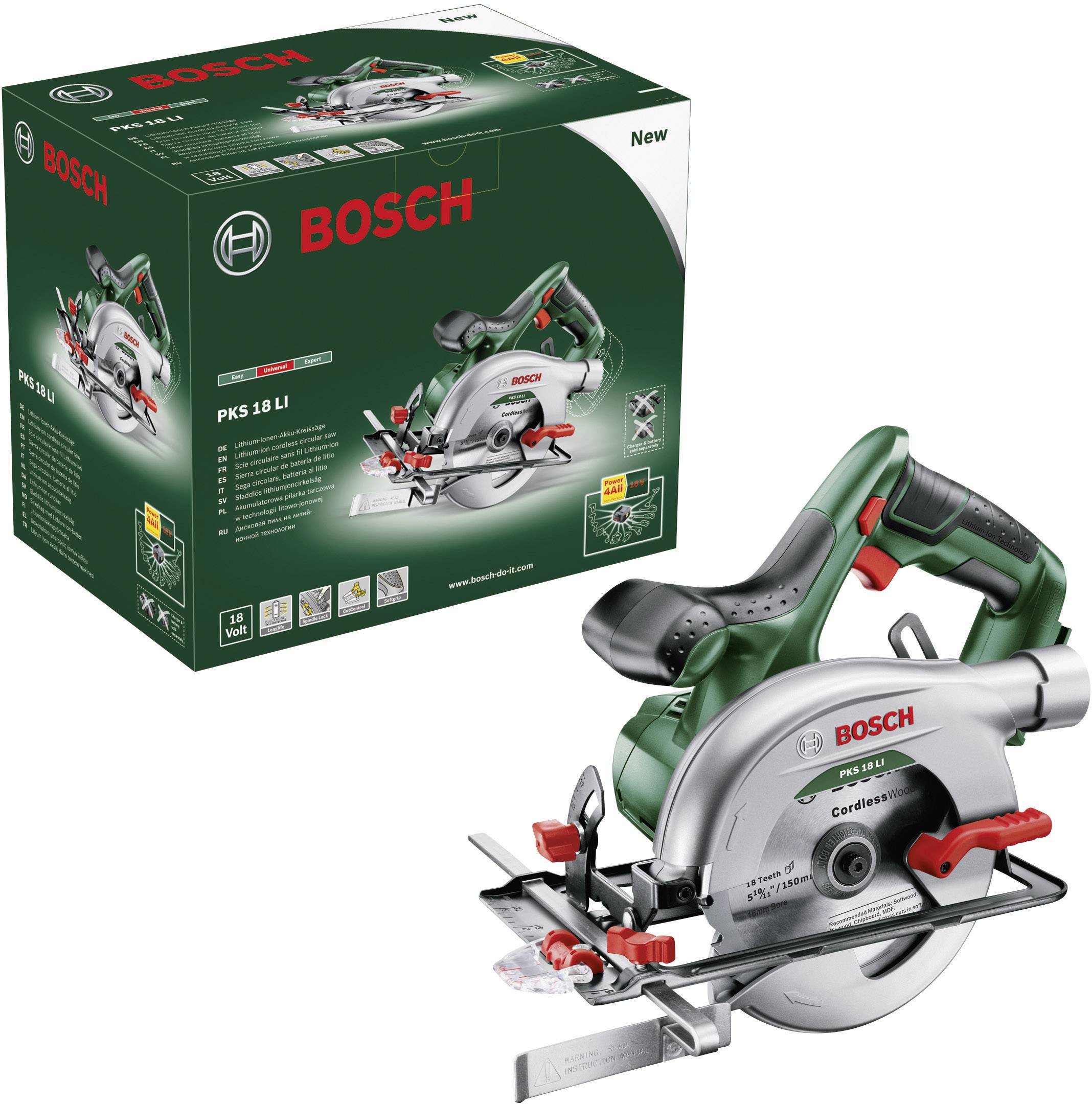 Bosch Home and Garden PKS 18 LI Akku-Handkreissäge Schnitttiefe max. (90°) 48 mm ohne Akku 18 V
