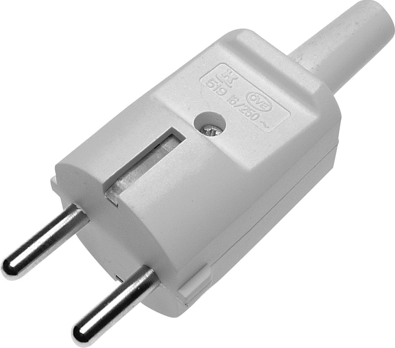 GAO 0405 Schutzkontaktstecker PVC 230 V Grau IP20