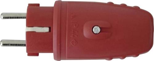 N & L 627712 Schutzkontaktstecker Gummi 230V Rot IP20