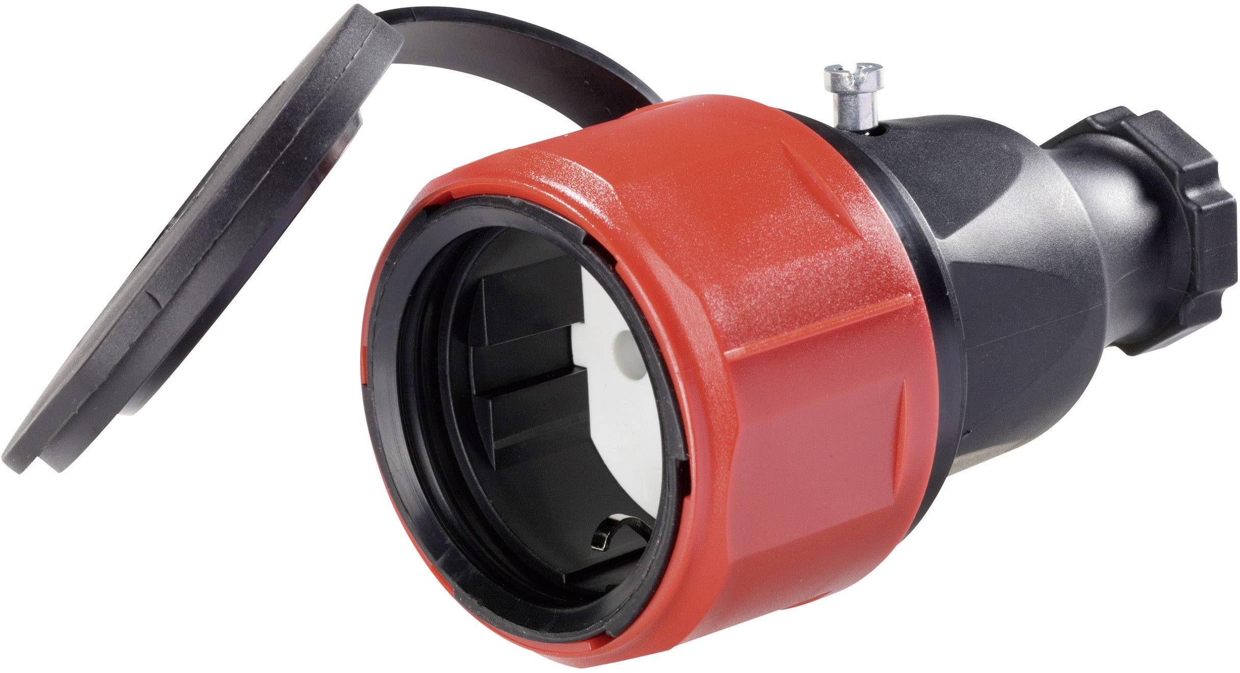 PCE 180616048 Schutzkontaktkupplung Gummi 230V Schwarz IP44