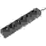 Basetech Steckdosenleiste ohne Schalter 6fach Schwarz Schutzkontakt Kabellänge: 1.40 m 1593793