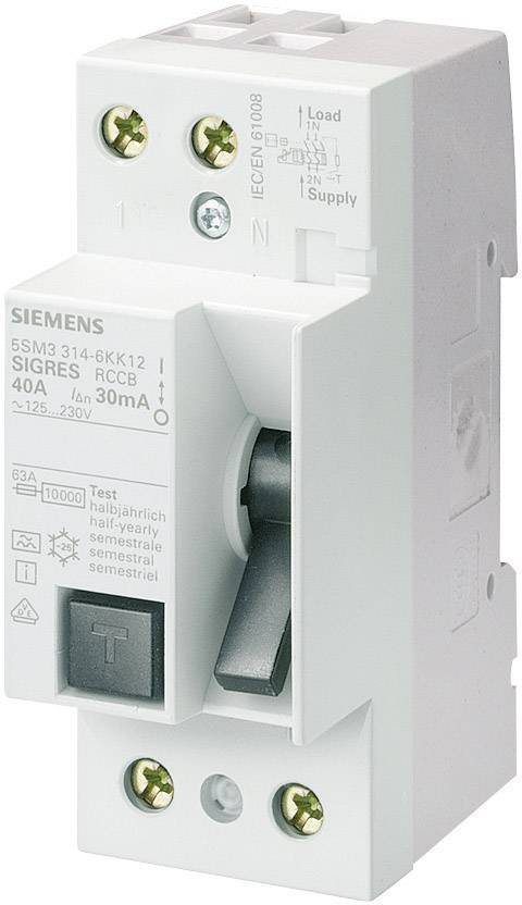 Siemens 5SM33146 FI-Schutzschalter    2polig 40 A 0.03 A 230 V 1 St.